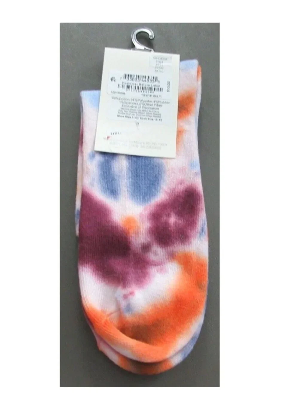 Sun + Stone Men's 1-Pair Half Calf Quarter Socks, Tie Dye Multi, Shoe Size 7-12